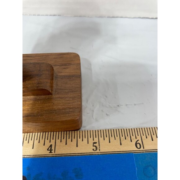 Handcrafted Wooden Desk Clock With Gold-Tone Trim & Elegant Swirl Design - Picture 5 of 5